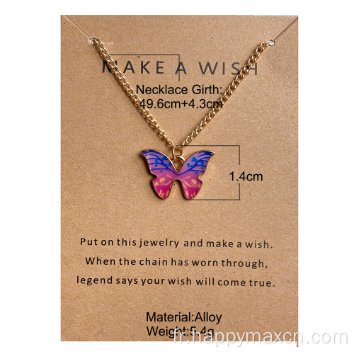 Collier d'accessoires de pendentif papillon